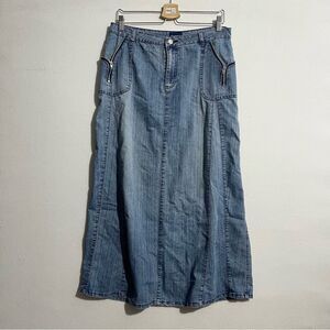 Baccini Blue Denim Maxi Skirt size 12